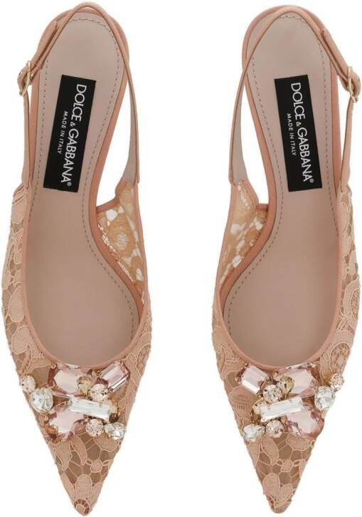 Dolce & Gabbana Slingback pumps met kristal Beige