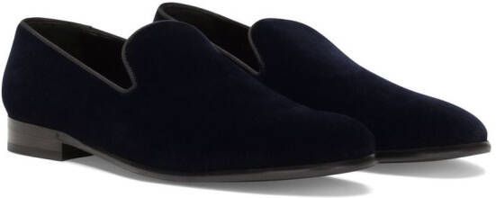 Dolce & Gabbana Fluwelen slippers met open hiel Blauw