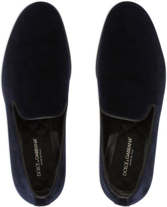 Dolce & Gabbana Fluwelen slippers met open hiel Blauw