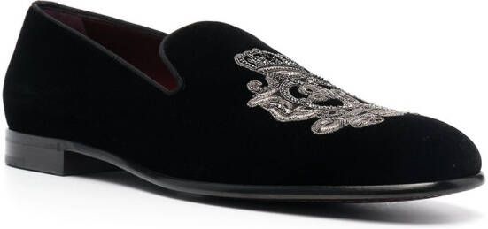 Dolce & Gabbana Leonardo slippers met geborduurd logo Zwart