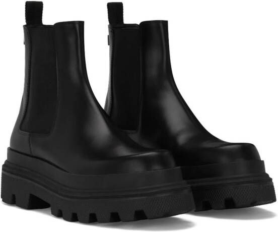 Dolce & Gabbana Leren Chelsea boots Zwart