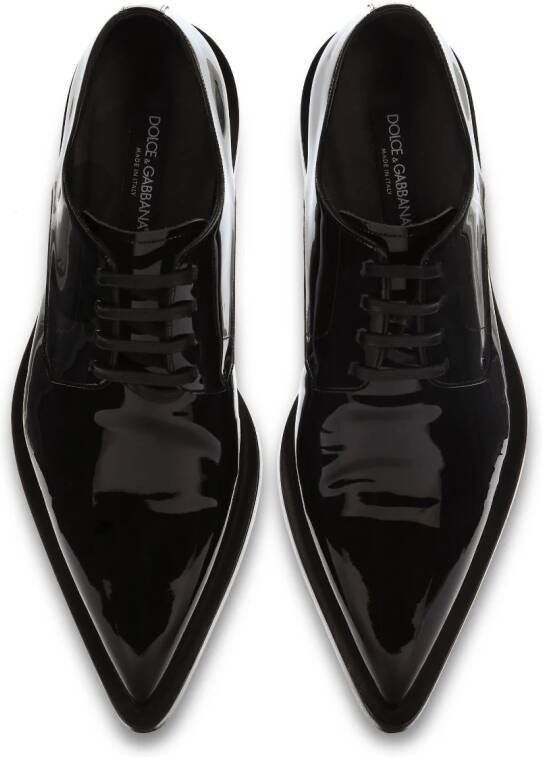 Dolce & Gabbana Leren derby schoenen Zwart