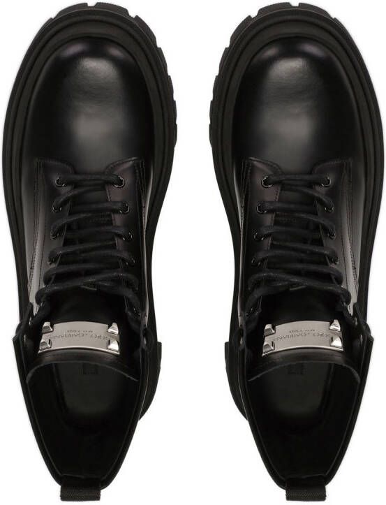 Dolce & Gabbana Leren enkellaarzen Zwart
