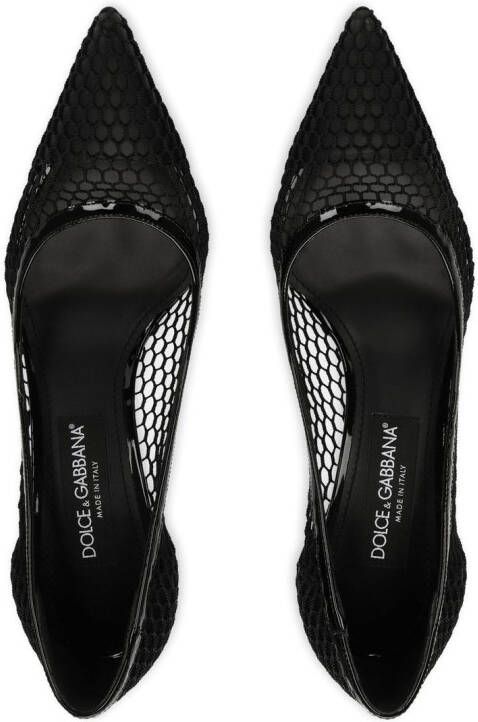 Dolce & Gabbana 105mm lakleren pumps met mesh Zwart