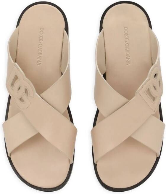 Dolce & Gabbana Leren sandalen Beige