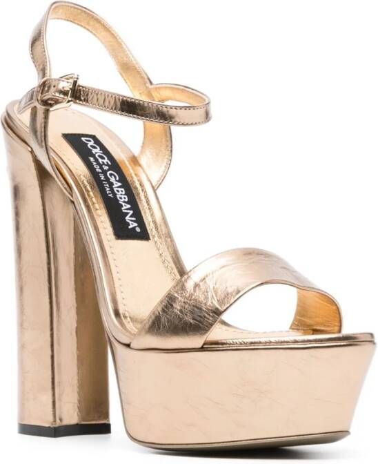 Dolce & Gabbana Leren sandalen Goud