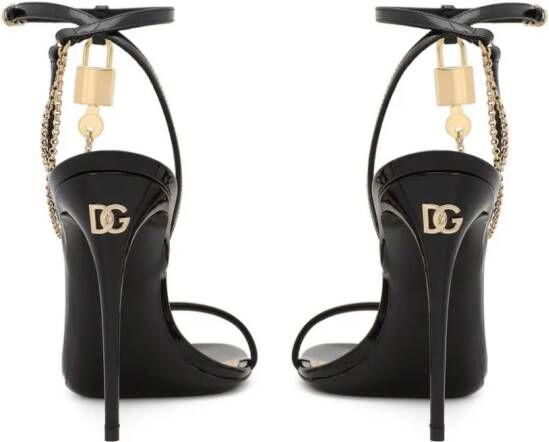 Dolce & Gabbana 105 mm Keira sandalen met schakelketting Zwart
