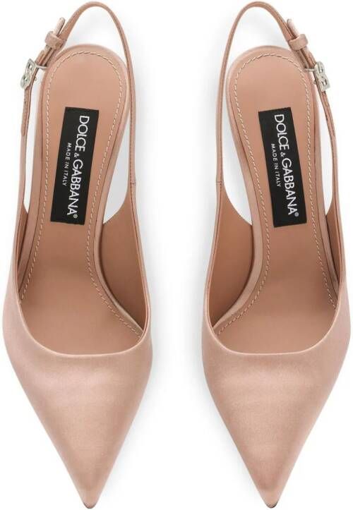 Dolce & Gabbana 105 mm leren slingback pumps Beige