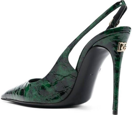 Dolce & Gabbana Leren slingback pumps Groen