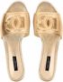 Dolce & Gabbana Leren sandalen met logo Goud - Thumbnail 4