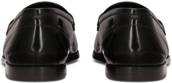 Dolce & Gabbana Leren loafers met logo-applicatie Zwart
