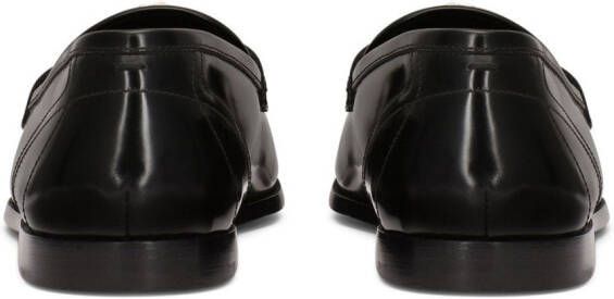 Dolce & Gabbana Leren loafers met logo-applicatie Zwart