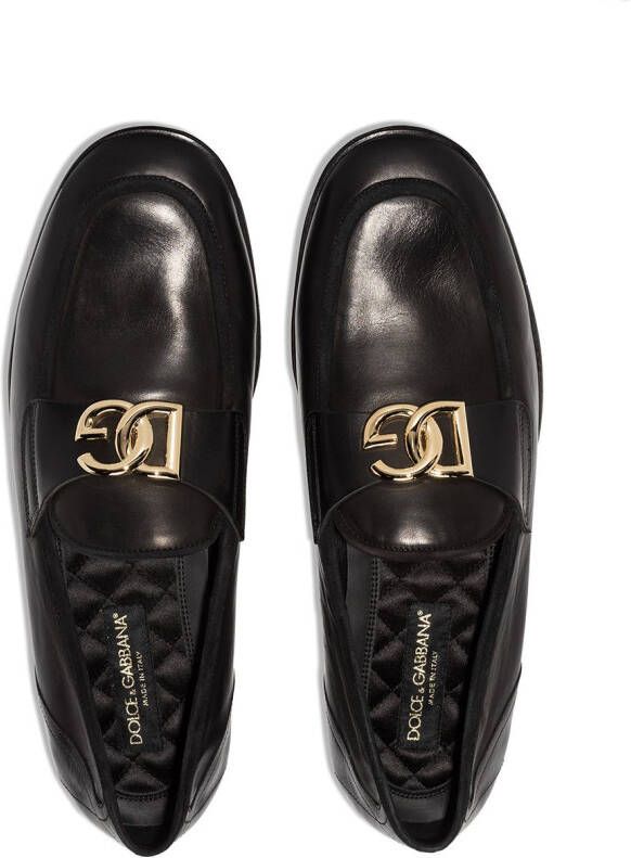 Dolce & Gabbana Loafers met DG plakkaat Zwart