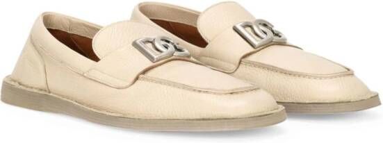 Dolce & Gabbana Loafers met logoplakkaat Beige