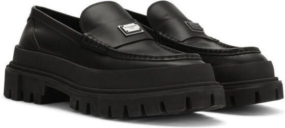 Dolce & Gabbana Leren loafers Zwart