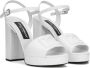 Dolce & Gabbana logo-embroidered platform sandals Wit - Thumbnail 2