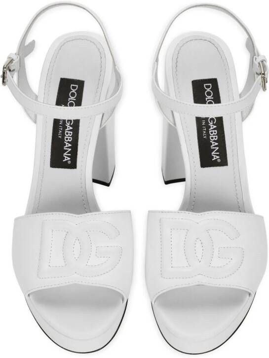 Dolce & Gabbana 85 mm Keira sandalen met plateauzool Wit