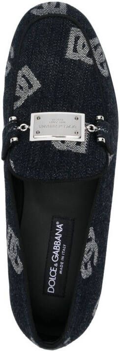 Dolce & Gabbana Loafers met logo-jacquard Blauw