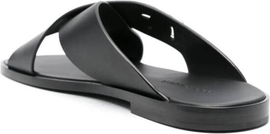 Dolce & Gabbana Leren sandalen met DG-logo Zwart