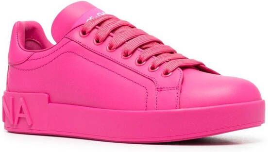 Dolce & Gabbana Low-top sneakers met logo Roze