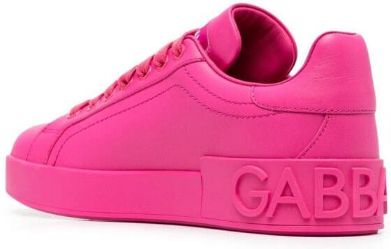 Dolce & Gabbana Low-top sneakers met logo Roze