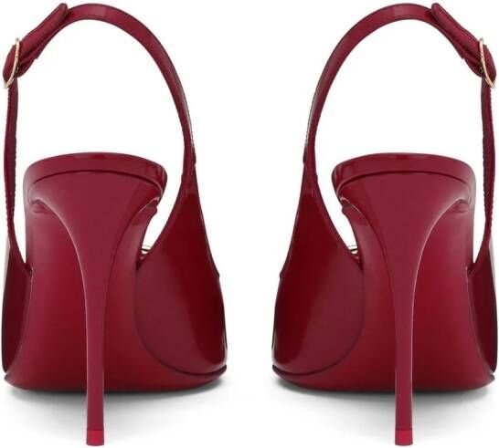 Dolce & Gabbana logo-plaque heeled slingback pumps Roze