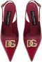 Dolce & Gabbana logo-plaque heeled slingback pumps Rood - Thumbnail 4