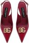 Dolce & Gabbana logo-plaque heeled slingback pumps Roze - Thumbnail 4