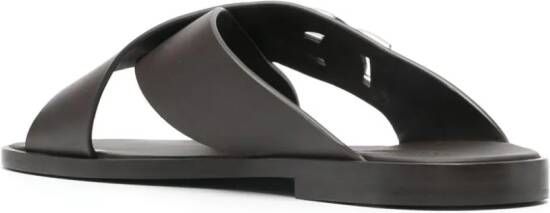 Dolce & Gabbana Leren sandalen met DG-logo Bruin