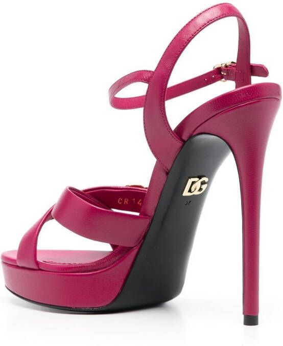 Dolce & Gabbana Sandalen met logoplakkaat Roze