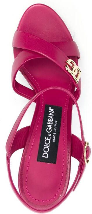 Dolce & Gabbana Sandalen met logoplakkaat Roze