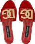 Dolce & Gabbana Leren sandalen met logo Rood - Thumbnail 4