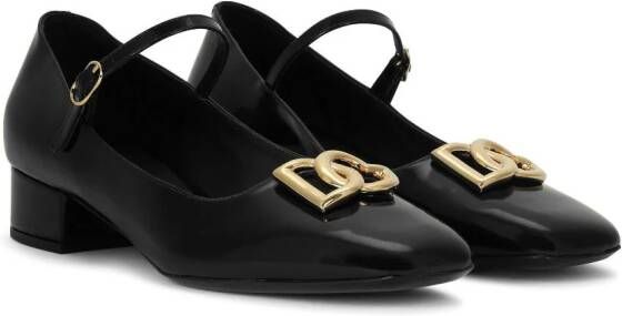 Dolce & Gabbana logo-plaque mary jane shoes Zwart