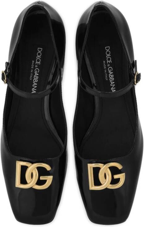 Dolce & Gabbana logo-plaque mary jane shoes Zwart
