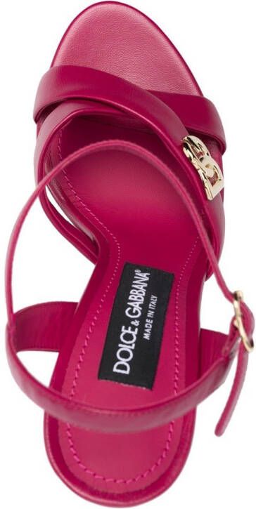 Dolce & Gabbana Sandalen met logoplakkaat Roze