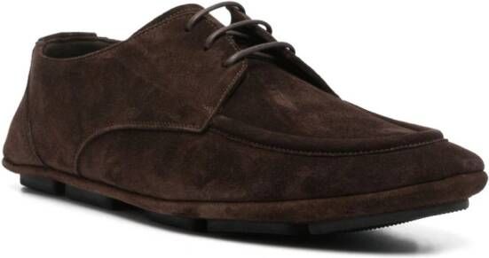 Dolce & Gabbana Suède derby schoenen met logoplakkaat Bruin