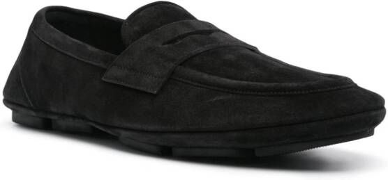 Dolce & Gabbana Suède loafers met logoplakkaat Zwart