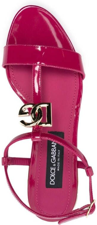 Dolce & Gabbana Sandalen met logoplakkaat Roze