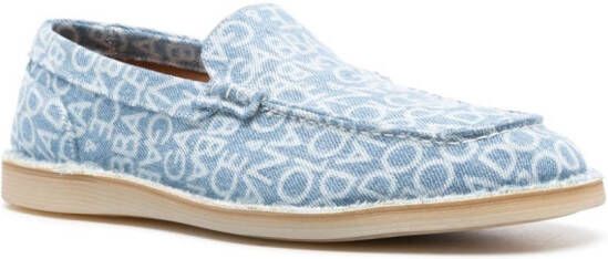 Dolce & Gabbana Denim loafers met logoprint Blauw