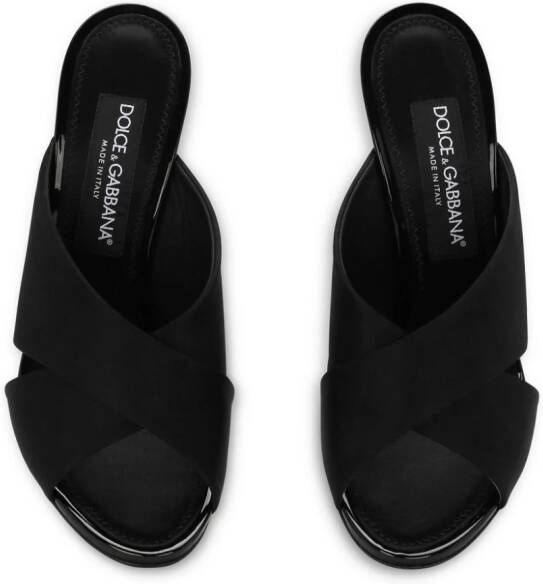 Dolce & Gabbana 85 mm Keira satijnen muiltjes Zwart