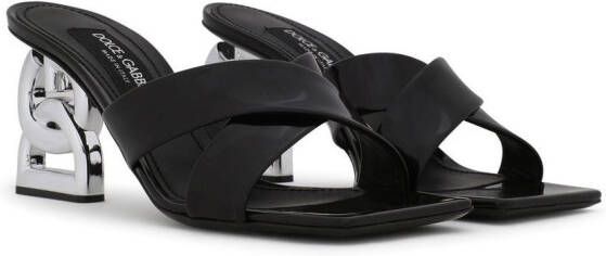 Dolce & Gabbana 75 mm 3.5 lakleren sandalen Zwart