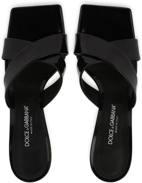 Dolce & Gabbana 75 mm 3.5 lakleren sandalen Zwart
