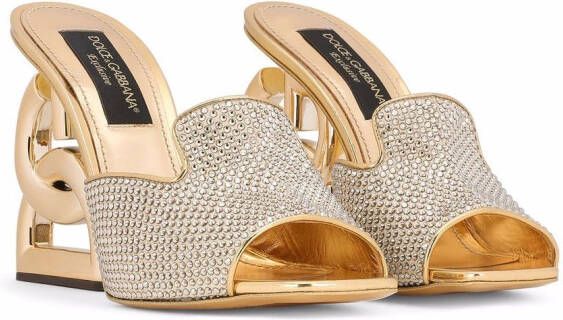 Dolce & Gabbana 3.5 105mm muiltjes verfraaid met stras Goud