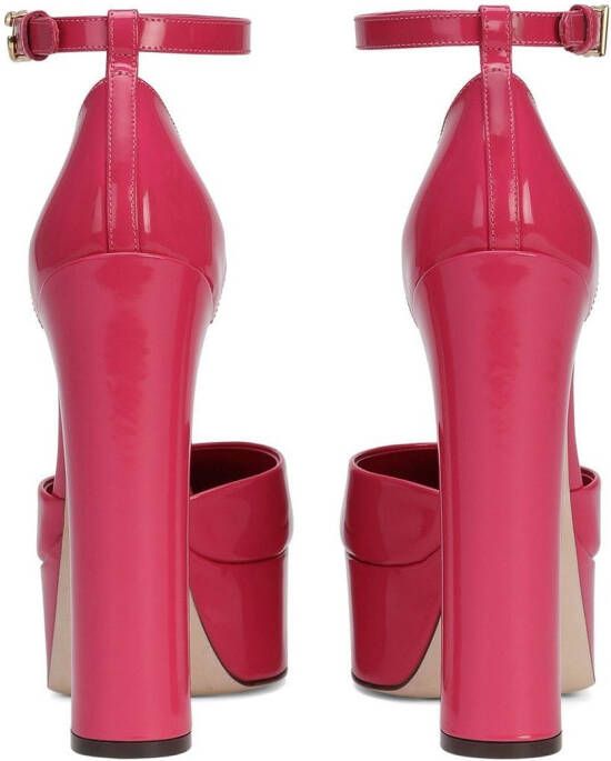 Dolce & Gabbana 145mm lakleren pumps met plateauzool Roze