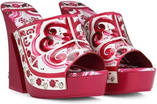 Dolce & Gabbana Muiltjes met print Roze
