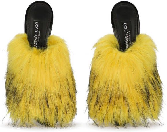Dolce & Gabbana Muiltjes van imitatiebont Geel