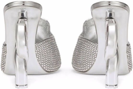 Dolce & Gabbana 3.5 105mm muiltjes verfraaid met stras Zilver