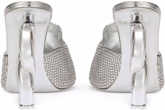 Dolce & Gabbana 3.5 105mm muiltjes verfraaid met stras Zilver