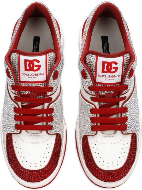 Dolce & Gabbana New Roma sneakers verfraaid met stras Rood