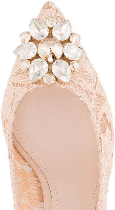 Dolce & Gabbana Pink Bellucci Crystal 70 Lace pumps Beige
